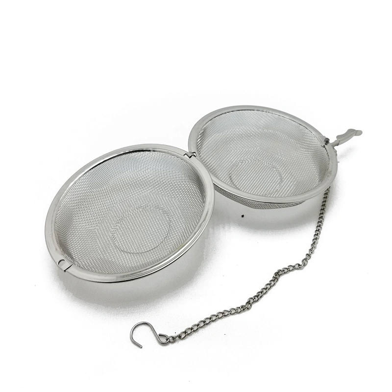 Hot selling stainless steel mesh spice soup& tea filter infuser with chain