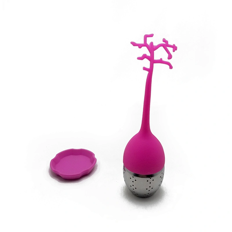 Lovely tree branch stainless steel silicone tea infuser strainer