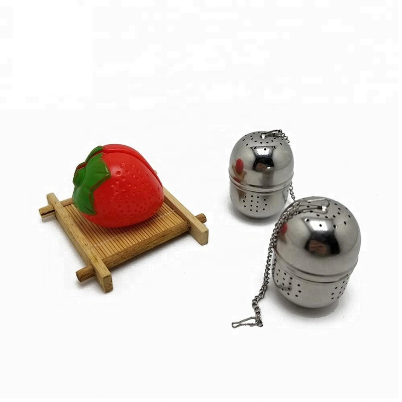 High quality stainless steel egg shape tea infuser tea strainer with chain