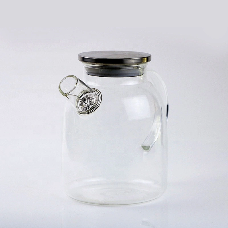 1000ML high quality high borosilicate tea pot heat resistant transparent coffee water glass jar with lid