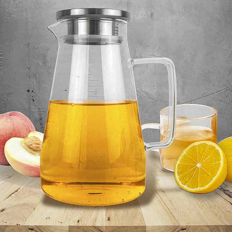 Water Jug Hot and Cold Water  Fruit Juice Carafe Iced Tea Pitcher High Borosilicate Glass Kettle