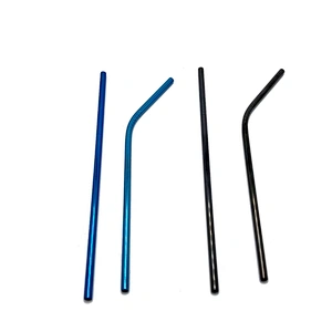 Colorful reusable stainless steel 6*265mm drinking straw