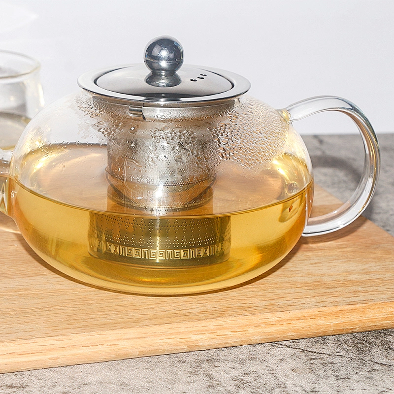 2021 HOT high borosilicate teapot heat resistant glass tea pot with infuser Stovetop Safe Tea Kettle