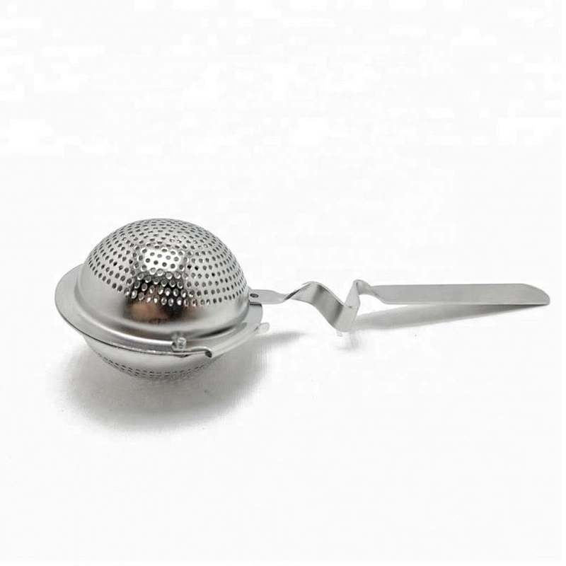 metal  ball shape tea infuser stainless steel tea strainer tea filter  with curving  handle