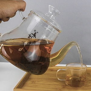 hot selling 900 and 1200ml tea glass kettle teapot with infuser