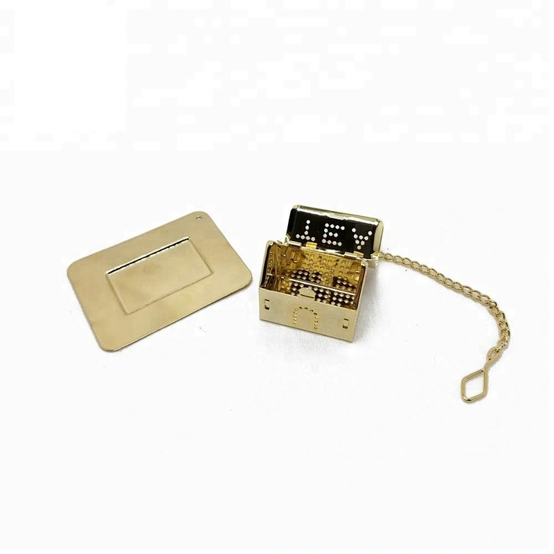 Wholesale stainless steel gold plating mini house shape tea infuser tea ball with chain