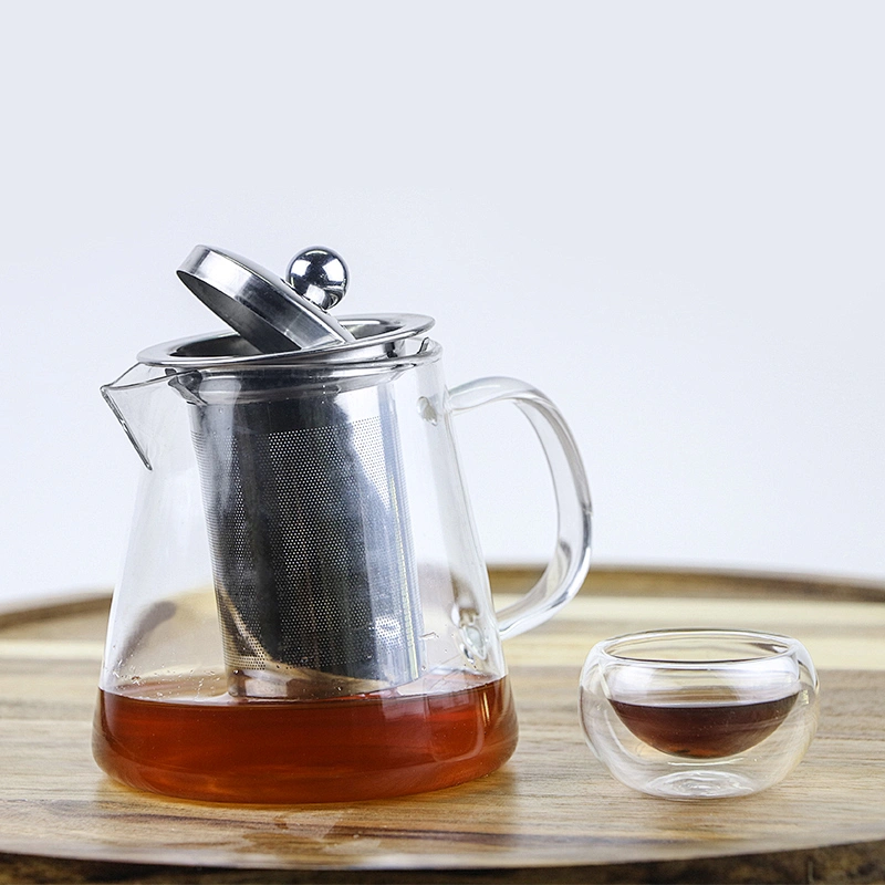 500ML Wholesale high borosilicate heat resistant glass tea pot with infuser