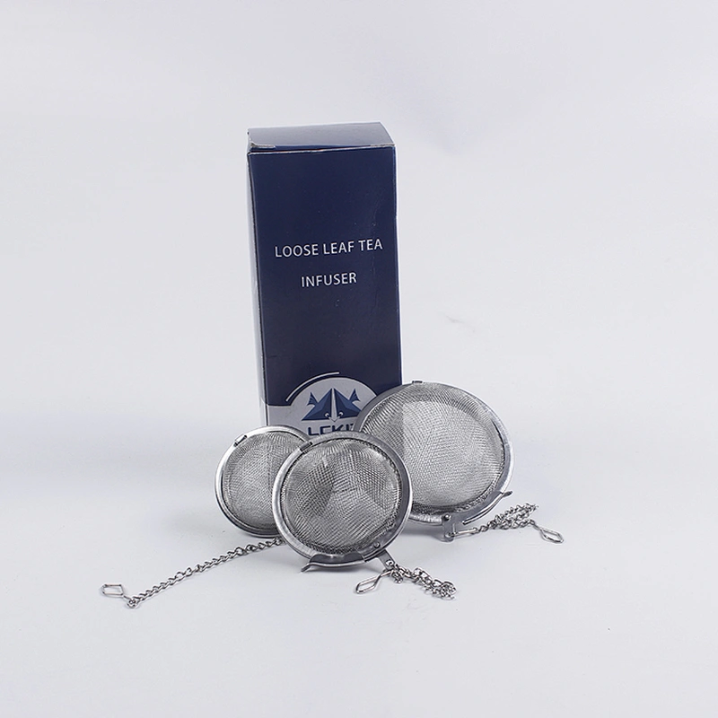 Hot Selling 3 pcs mesh stainless steel tea infuser tea strainer with color box pack