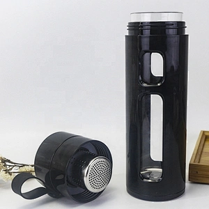 High borosilicate glass water Bottle tea bottle with stainless steel tea infuser
