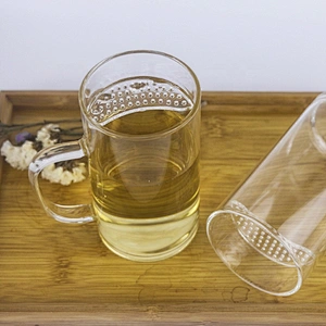 300ML high borosilicate heat resistant glass tea cup mug with glass filter