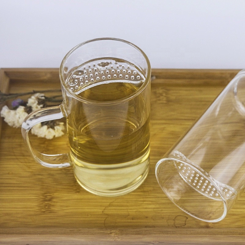 300ML high borosilicate heat resistant glass tea cup mug with glass filter