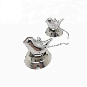 High quality stainless steel bird shape tea infuser with chain
