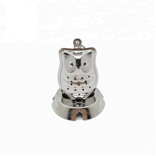High quality stainless steel owl shape tea infuser with chain