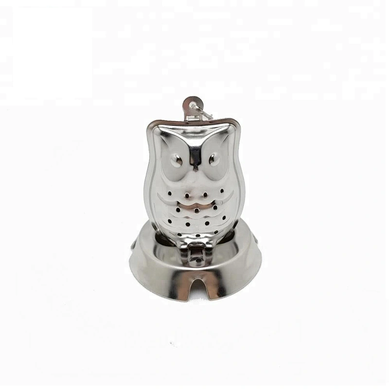 High quality stainless steel owl shape tea infuser with chain