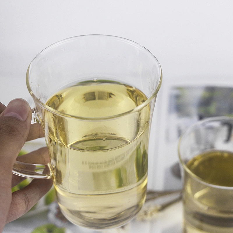 300ML high borosilicate heat resistant glass tea cup mug with handle