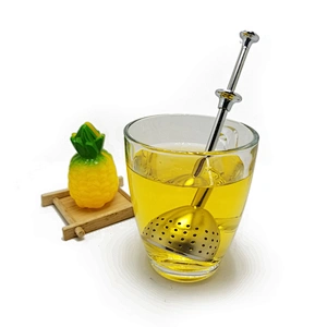 New design stainless steel half ball shape tea infuser with handle