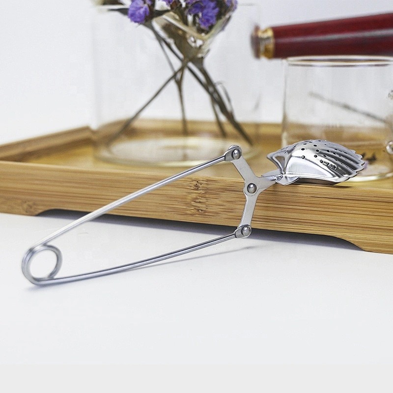High quality stainless steel shell shape tea infuser with handle