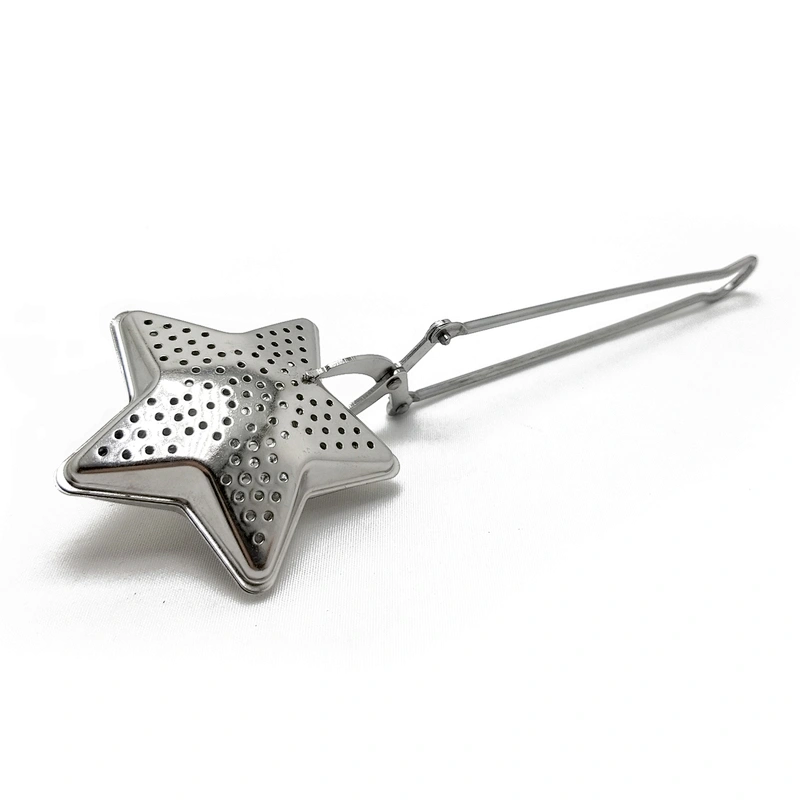 High quality stainless steel star shape tea infuser tea strainer with clamping handle