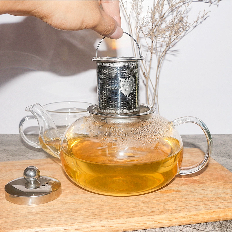 2021 HOT high borosilicate teapot heat resistant glass tea pot with infuser Stovetop Safe Tea Kettle