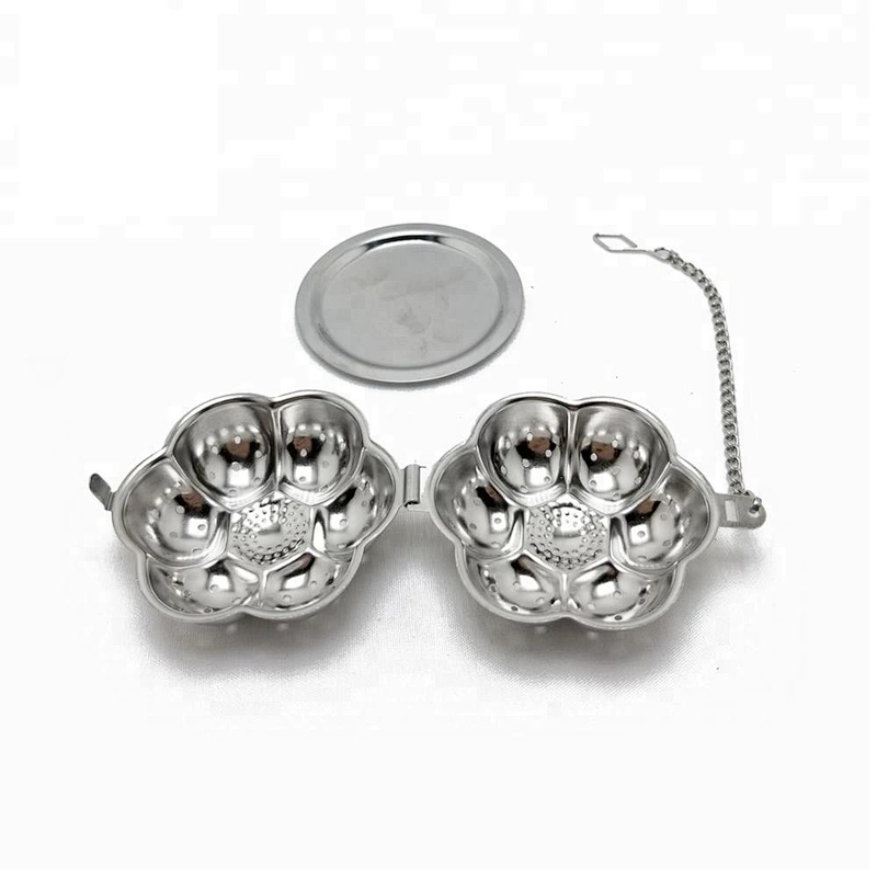 Novelty stainless steel flower shape tea infuser with chain