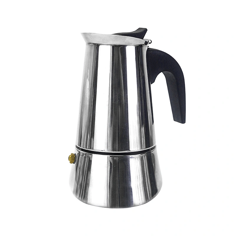 Stainless steel espresso coffee maker moka coffee pot with anti hot plastic handle