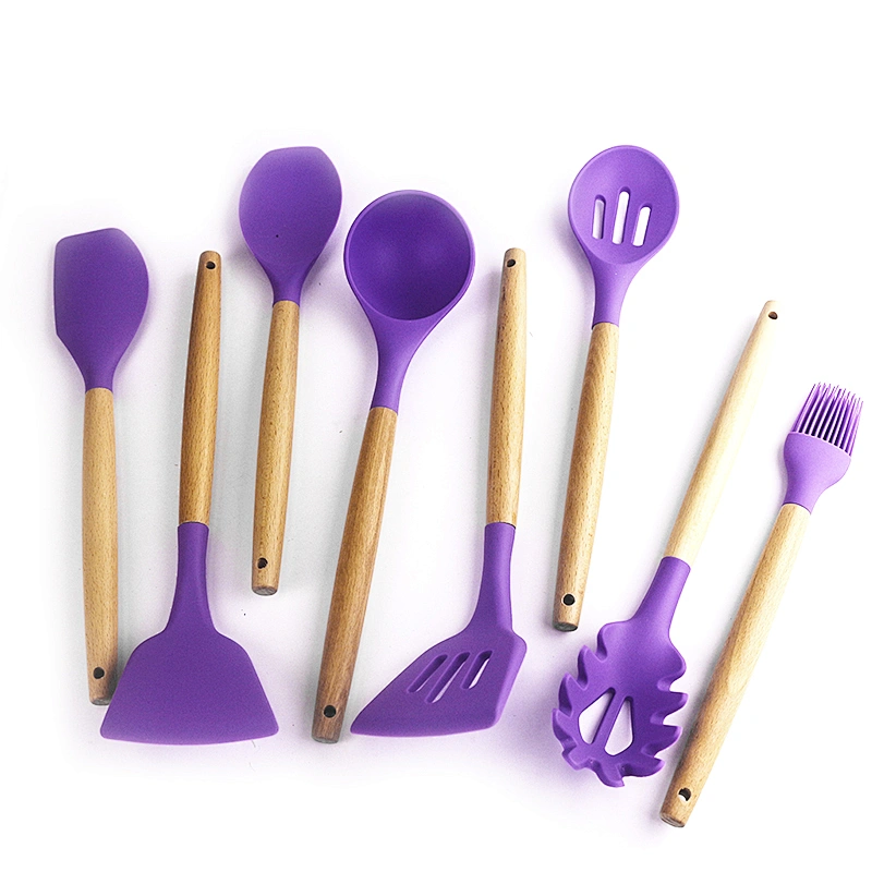 Wholesale 8 Pieces Slicone Kitchen Cooking Utensils Kitchen Utensils Accessories Nonstick Cookware Spatula Set