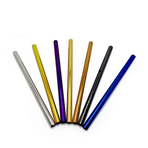 Environmental high quality reusable stainless steel 8*265mm drinking straw