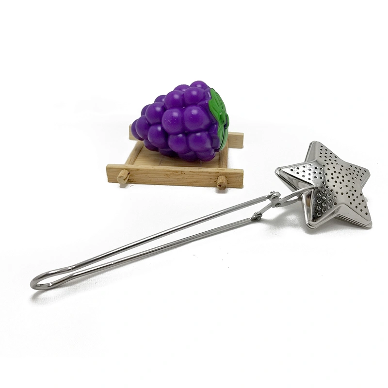 High quality stainless steel star shape tea infuser tea strainer with clamping handle