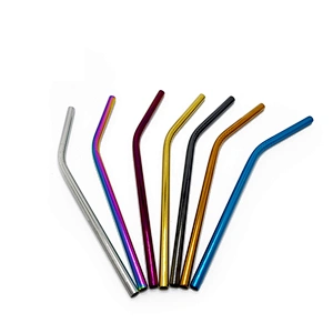 Environmental high quality reusable stainless steel 8*215mm drinking straw