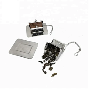 Wholesale stainless steel mini house shape tea infuser tea strainer with chain