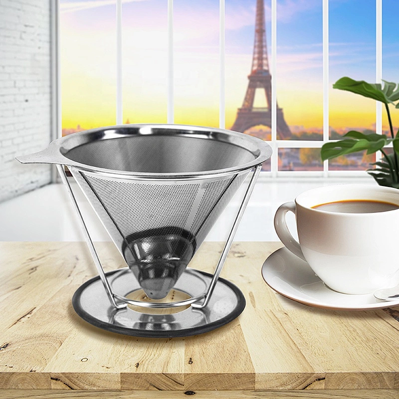 Good quality stainless steel  drip coffee filter coffee maker with stand