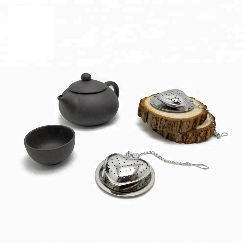 High quality stainless steel heart shape tea infuser with chain