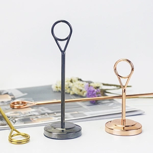 Different color Double Ring Clip gift Name Card Menu Holder
