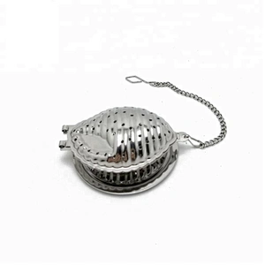 Novelty stainless steel conch shape tea strainer tea infuser with chain