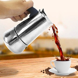 Stainless steel espresso coffee maker moka coffee pot with anti hot plastic handle