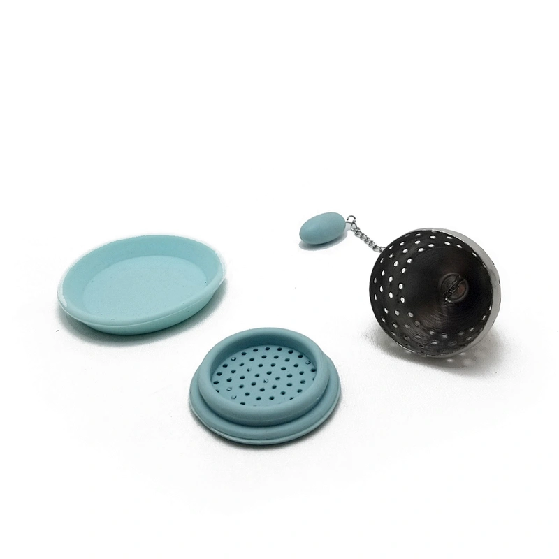 Food grade cup shape tea infuser with silicone holder