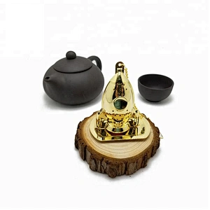 High quality stainless steel gold plating rocket shape tea infuser tea ball with chain