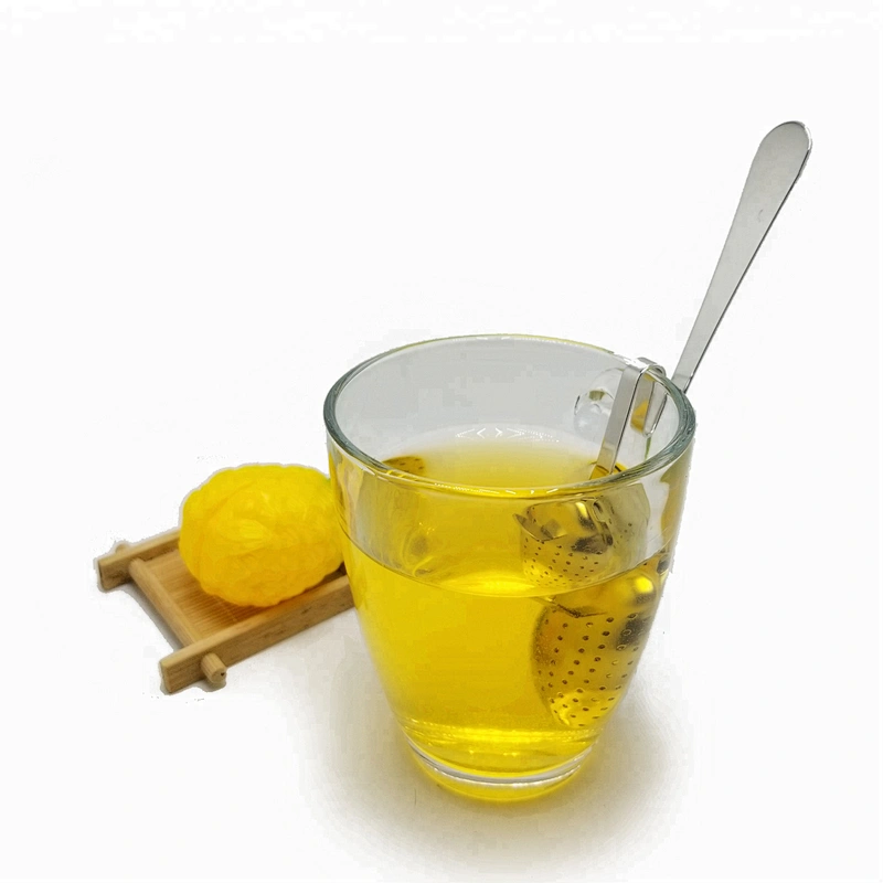 Stainless steel leaf shape tea infuser strainer with crooked handle