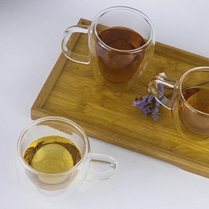 250/350ML  high borosilicate heat resistant glass tea cup mug with handle