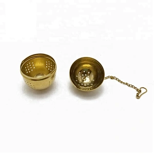 Promotional stainless steel titanium gold plating egg shape tea infuser tea strainer tea ball with chain