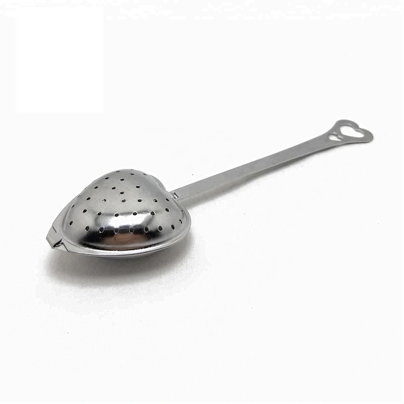 High quality stainless steel tea strainer heart shape tea infuser with handle