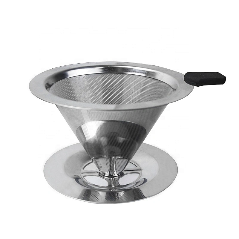 304 stainless steel coffee strainer Cone drip coffee filter coffee maker with anti hot handle
