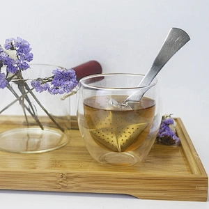 Novelty stainless steel square shape tea infuser tea strainer with handle