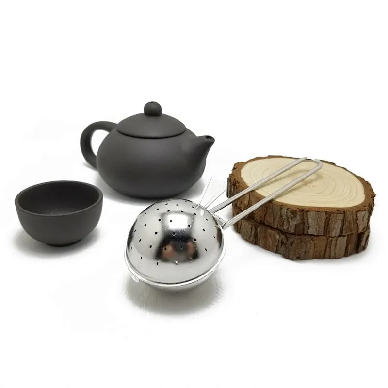 Food grade stainless steel ball shape tea infuser with short handle