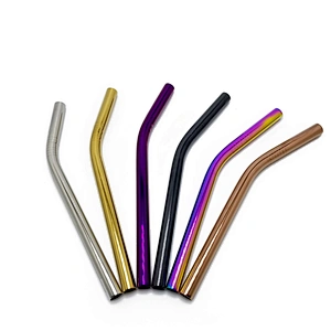Colorful reusable stainless steel 12*265mm drinking straw