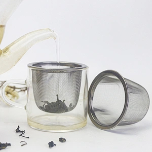 Basket shape wire mesh tea infuser tea strainer for mug
