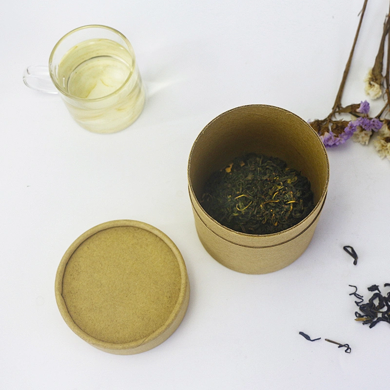 Kraft Paper box tube tea container gift Paper Tea Box