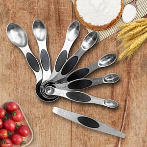 Magnetic Measuring Spoons Set of 8 Stainless Steel Tablespoon