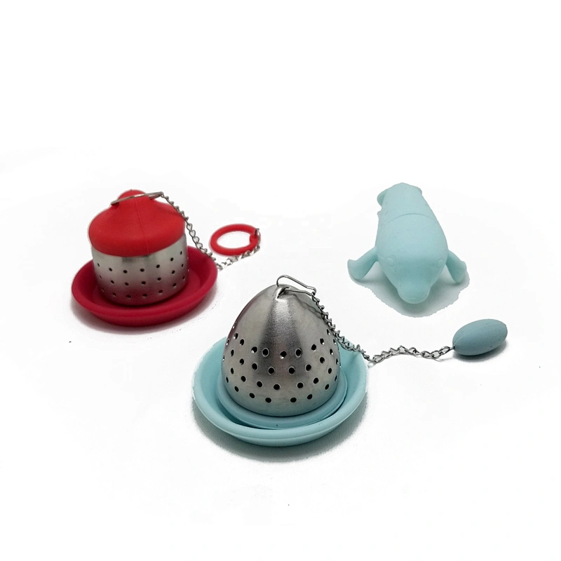 Food grade cup shape tea infuser with silicone holder