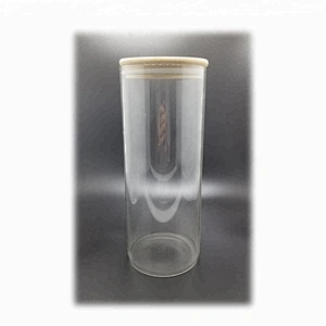 Handmade high borosilicate heat resistant glass jar with bamboo lid